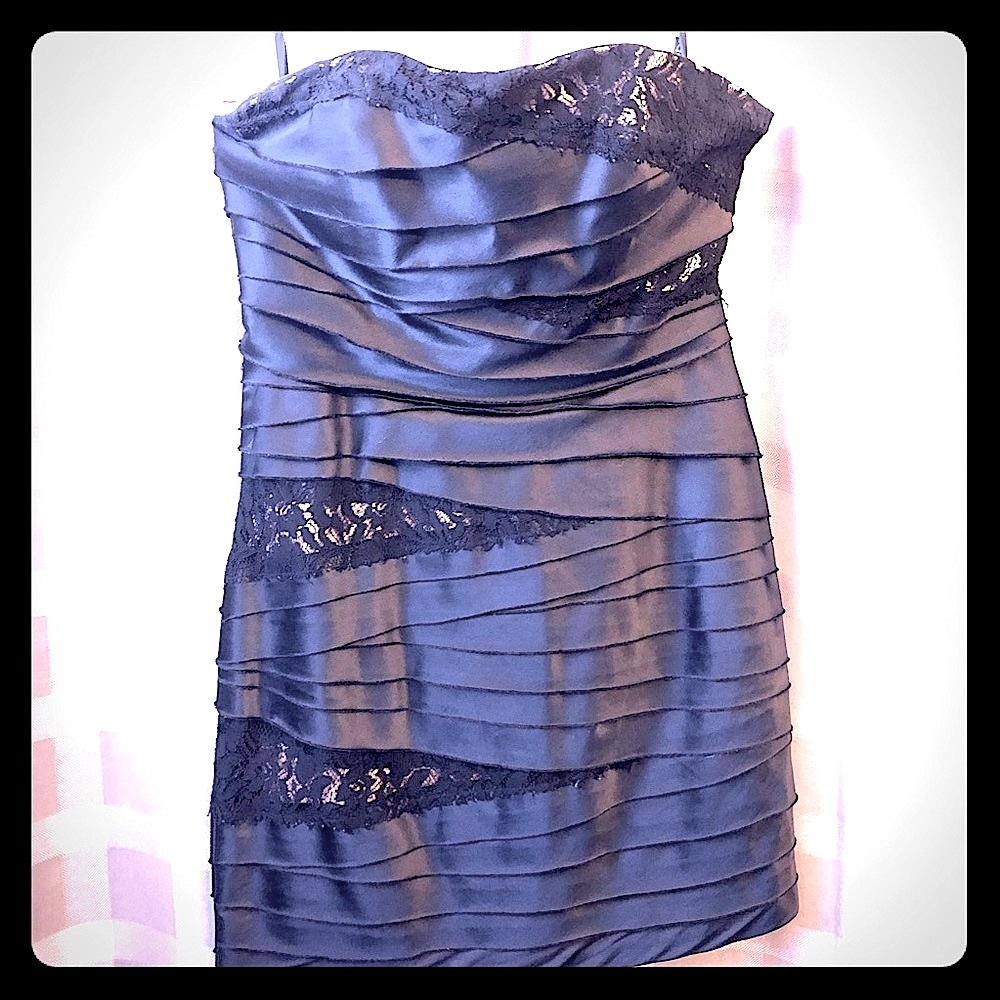 Bebe Black Strapless Dress with lace accent ✨REDUCED!